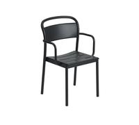 Muuto Linear Steel Dining Chair With Armrests Black