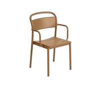Muuto Linear Steel Dining Chair With Armrests Burnt Orange