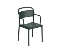 Muuto Linear Steel Dining Chair With Armrests Dark Green