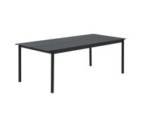 Muuto Linear steel table table 220x90 cm Black (RAL 7021)