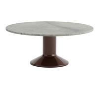 Muuto - Midst Coffee Table Ø90 cm, Grey Marble / Dark Red - Dark Red