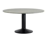 Muuto - Midst Dining Table Ø140 cm, Grey Marble / Black - Black