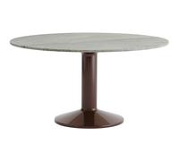Muuto - Midst Dining Table Ø140 cm, Grey Marble / Dark Red - Dark Red