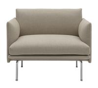 Muuto - Outline Armchair, Polished Aluminium / Ecriture 240 - Beige