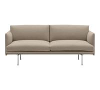 Muuto - Outline Sofa 2-Seater, Ecriture 240 / Polished Aluminium - Beige