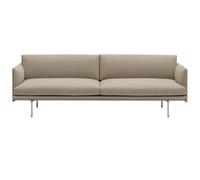 Muuto - Outline Sofa 3-Seater, Ecriture 240 / Polished Aluminium - Beige