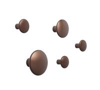 Muuto The Dots clothes hook metal 5 pack Umber