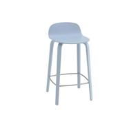 Muuto Visu Bar Stool With Wooden Base H65 Light Blue