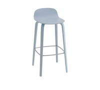 Muuto Visu Bar Stool With Wooden Base H75 Light Blue