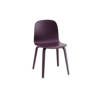 Muuto Visu Dining Chair With Wooden Base Dark Plum