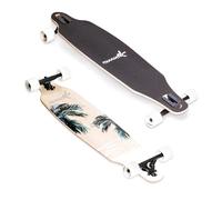 Muuwmi ABEC 7 Longboard, for children and adults, Skateboards, with or without lighting wheels (Beach)