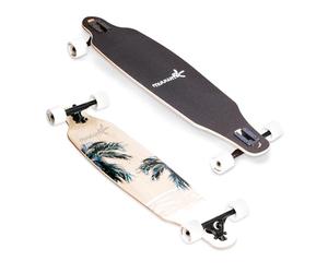 Muuwmi ABEC 7 Longboard, for children and adults, Skateboards, with or without lighting wheels (Beach)