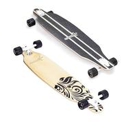 Muuwmi ABEC 7 Longboard, for children and adults, Skateboards, with or without lighting wheels (Wood)