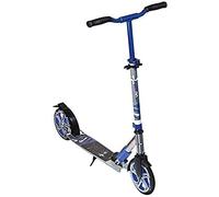 muuwmi Aluminium Scooter Deluxe - Kick scooter, 205 mm, ABEC 7, height adjustable, foldable, slider folding mechanism, grey-blue, for kids and adults