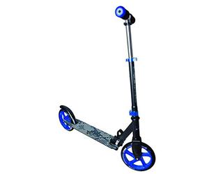 muuwmi Aluminium Scooter - Kickscooter, 200 mm Wheel Size, ABEC 5 ball bearings, height adjustable, black-blue, for children and adults (Black - Blue)