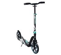 muuwmi Aluminium Scooter Pro - Scooter 230/205 mm ABEC 7 GS Approved Height Adjustable XL Deck BMX Handlebar Black Turquoise
