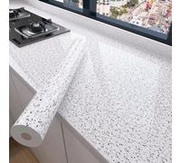 MUUXIIA 60cm Wide Waterproof Marble Contact Paper for Cabinets Countertops Kitchen,Removable Self Adhesive Wallpaper,Peel and Stick Vinyl Wall Stickers (White10,60×900CM)