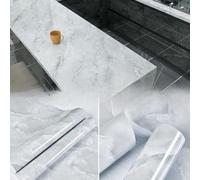 MUUXIIA Marble Contact Paper Self Adhesive Wallpaper for Countertops Kitchen Cabinet Table Desk Bathroom,Waterproof Peel and Stick Wall Stickers Removable (Grey2,60×100CM)