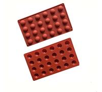 MUUZONING 1 Pcs Premium 24-Cavity Semi-Ball Silicone Baking Mould for Your Chocolate Desserts, Ice Cream Bombes, Mini Teacake, Fondant, Candy, Icing, Tray, Cookie, Gummy, Jello Shot and etc.#082