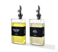 MUVEKA Olive Oil Dispenser Bottle for Kitchen, 16.9 oz/ 500 ml Vinegar Dispenser, Cooking Oil Dispenser Set, Glass Cruet with Pourer Spouts for Vinegar, Coffee Syrup Dispenser