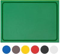 Muvell Sturdy Plastic Chopping Board, Green, 35 x 25 x 2 cm, Dishwasher Safe, Extra Thick, Knife-Friendly, Choice of Colours and Sizes, HACCP Fruit & Vegetable Kitchen Board, Chopping Board with Juice