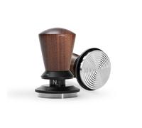 MUVNA 58.35MM Espresso Tamper, Spring Loaded Coffee Tamper with Ripple Base, Walnut Handle, Compatible with All Over 58MM Portafilter Basket