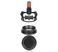 MUVNA 58MM Espresso WDT Distribution Tool, 10 Needles Coffee Stirrer Distributor, Rotary Espresso Stirrer with Dosing Funnel & Brush Stand & Wooden Handle