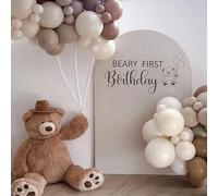 MUWEOL Beary First Birthday Decal - Camper Themed Birthday Party Decorations,Bear Sign Party Decor