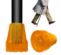 MUWINC 22mm Heavy Duty Crutches Handle Pads for Adults, 2 PCS Replacement Ferrules for Walking Stick Ends, Premium TPE Beef Tendon-Like Material (Orange)