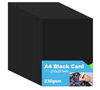 MUWINC 230g Black Thick Card Paper A4, 30 Sheets, Double-Sided Matte | Both Sides Are the Same Color, Black Cardstock Paper for Creating Holiday DIY Cards, Handmade Greeting Cards, Invitations