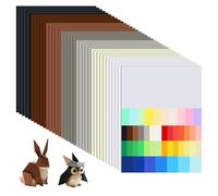MUWINC Brown & Neutral A4 Cardstock Pack, 35 Sheets 180gsm | Coloured Craft Card Paper for Vintage Crafts and Elegant Projects (Black, White, Gray, Brown)