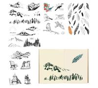 MUWINC Clear Silicone Craft Stamps - 49 Embossing Stamp | Reusable Stamps for Scrapbooking, Mixed Media & Card Making(Woodland Nature Designs)
