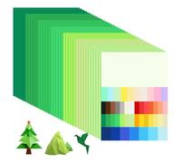 MUWINC Green A4 Craft Card Paper - 35 Sheets 180gsm Coloured Thick Paper, 7 Colors for Drawing, DIY Crafts and School Projects