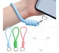 MUWINC Phone Wrist Strap - 3 PCS Universal Mobile Phone Chain With Lanyard Spacer, Keychain Compatible, For Most Phones Case (Light Blue, Green, Pink)