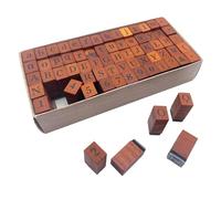 MUWINC Stamps-70 PCS Crafting Kit for Scrapbook,Wooden Rubber Alphabet & Number Stamp Set with Storage Box for Scrapbook, Card Making and DIY Projects