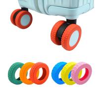 MUWINC Suitcase Wheels Covers Protectors, Side Width 10 mm | Upgraded 8 PCS Anti-Noise Silicone Wheel Protective Covers, Easy to Identify, for Suitcases or Office Chair Caster