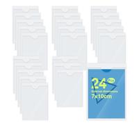 MUWINC Transparent PVC Card Sleeves - 24 Pcs Self-Adhesive Card Protectors for Homes, Offices, Supermarkets, Archives, etc (7x10 cm)