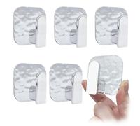 MUWINC Wall Hooks - 6 PCS Wall Hanger, Liquid Ripple Design Self-Adhesive Hooks, Adhesive Hook, for Bathroom, Kitchen, Entryway (Transparent)