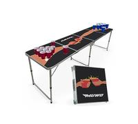 MUWO Beer Pong Table Set with 22 Cups - The Ultimate Folding Table 60 x 240 cm Party Table for Convivial Moments (Team Player)