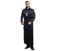 MUWO Halloween Costume Collection MIESEPETER - Scary Fancy Dress for Men and Women - Zombie, Clown, Vampire, Witch, Nun and Much More - for Halloween & Party (Priest, One Size)