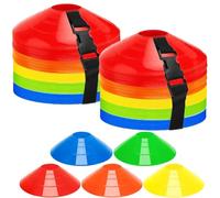 MUXHEL 100PCS Football Cones, 5 Color Cones for Football Training, Football Training Cones with Strap Training Cones Set for Football Basketball & Agility Training