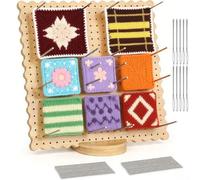 MUXHEL 11 Inch Blocking Board for Crochet Large Crochet Blocking Board and Pins Wooden Crochet Blocking Board Granny Square Blocking Board for Crochet and Knitting Project