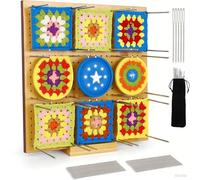 MUXHEL 11 Inch Blocking Board for Crochet Large Crochet Blocking Board and Pins Wooden Crochet Blocking Board Granny Square Blocking Board for Crochet and Knitting Project