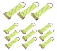 MUXHEL 12 Pcs E Track Straps Tie Offs with D Ring, 2" × 6" E Track Rope Tie Offs, Yellow E Track Tie Down Straps for Load Secure Tie Down in Trucks, Warehouses and Docks