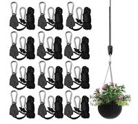 MUXHEL 12PCS/6Pairs 2m Rope Ratchet 1/8" Ratchet Guy Ropes Heavy Duty Ratchet Hangers Adjustable Reinforced Rope Ratchet Hangers for Grow Room Equipment Maximum Capacity Up to 68 kg per Pair