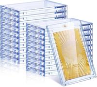 MUXHEL 15PCS Magnetic Card Holder 130PT Clear Trading Card Holder Transparent One Touch Magnetic Trading Card Holders for Game Baseball Football Card Storage and Display