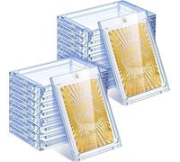 MUXHEL 25PCS Magnetic Card Holder 35PT Clear Trading Card Holder Transparent One Touch Magnetic Trading Card Holders for Game Sports Card Display and Storage
