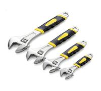 MUXHEL 4PCS Adjustable Spanner Set, 4 Sizes Adjustable Wrench Set with Soft Grip, Multifunctional Carbon Steel Shifter Spanner Sets for Pipeline Building Machinery Home (6"+8"+10"+12")
