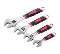 MUXHEL 4PCS Adjustable Spanner Set, 4 Sizes Adjustable Wrench Set with Soft Grip, Multifunctional Carbon Steel Shifter Spanner Sets for Pipeline Building Machinery Home (6"+8"+10"+12")