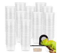 MUXHEL 500 Pcs 1 oz Gecko Food and Water Cups with Cup Ledge, Plastic Reptile Feeding Bowls, Small Pets Feeding Cups for Gecko, Lizards, Tarantula, Small Reptiles